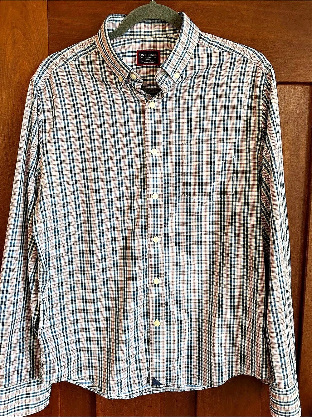 UNTUCKit Men's Plaid Button Down Size Medium Slim Fit